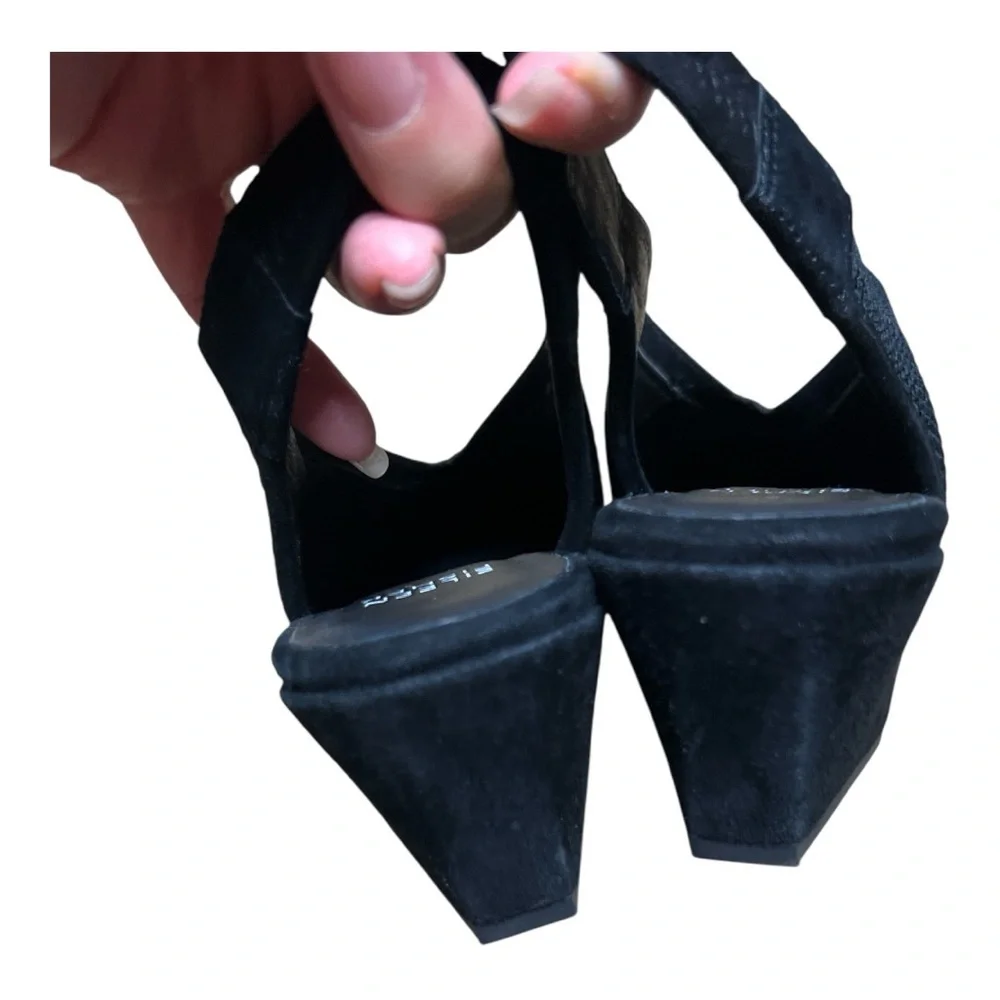 Eileen Fisher Vasa Black Textured Knit Slingback Heels 6.5 - Picture 5 of 7